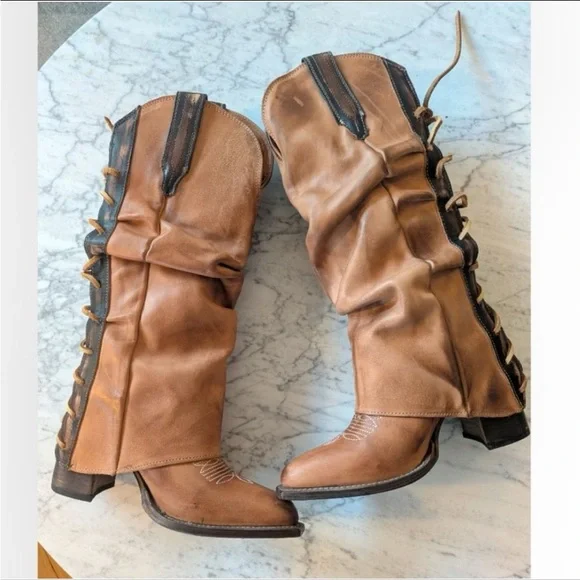 Freebird Jules Lace-Up Western Cowboy Boots - Picture 2 of 5